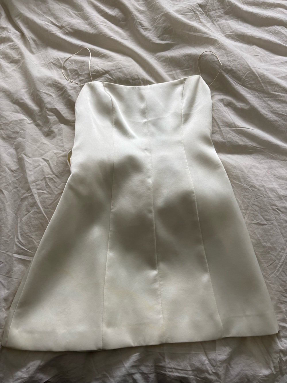 Zara Cream Satin Bow Back Mini Dress